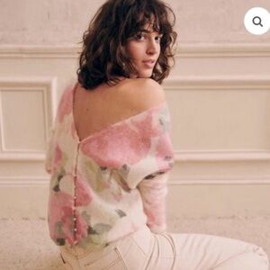 Sezane New Condition! Floral V-Neck/ Cardigan Sweater- M